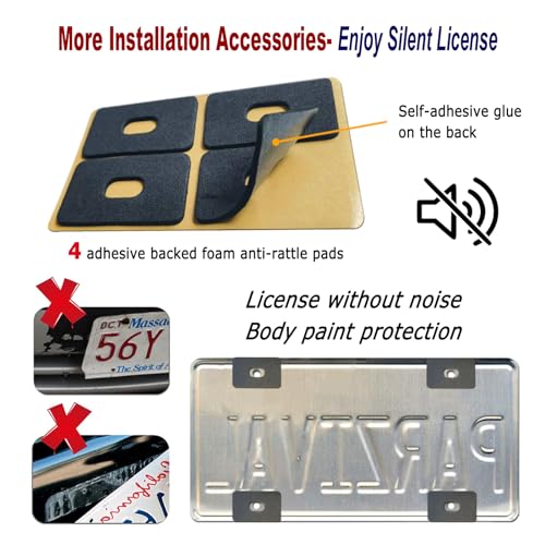 AOOTF License Plate Frame with Light Bar Assembly, Waterproof White - color: Carbon