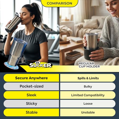 Lil Sucker Suction Cup Holder – Universal Drink Holder for Paddle Board, Kayak, ATV & Boat – Clip-On Coffee Anti-Spill - Donut Pack of 2 - color: Donut