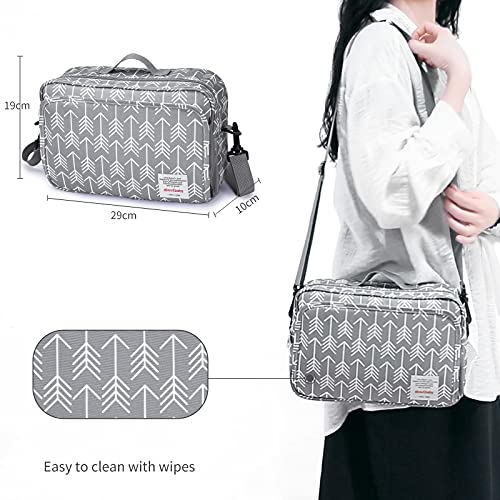 GOGOSO Universal Stroller Caddy Accessories All-in-One Baby Organizer with Insulated Pocket,Capacity for Diapers, Toys & Snacks, Dark Gray - color: arrow