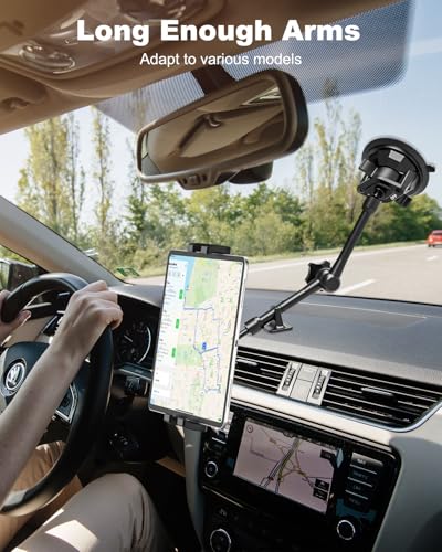 Z Fold Car Mount, Super Suction Cup - [Foldable Phone Friendly] Dashboard Windshield Tablet Holder for Car Truck with 360° Metal Arm for Samasung Galaxy Fold 7 6 5 4 3 2, Tabs, Google, iPad, iPhone
