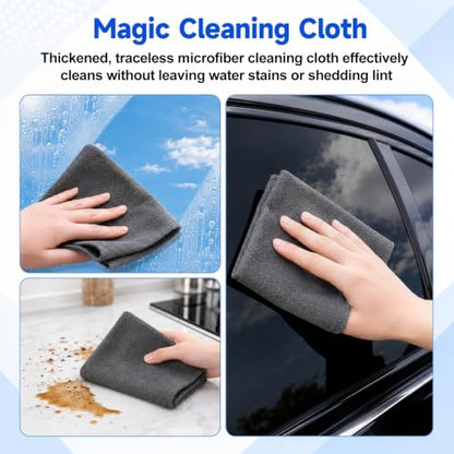 5Pcs Magic Cleaning Cloth,Microfiber Cleaning Cloths Lint Free Reusable Cleaning Rags for Glass,Window,Kitchen,Stainless Steel,Cars & Screens(7.87X11.81in)