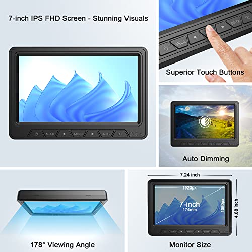 Fookoo HD 1080P 7" Wireless Backup Camera System for Furrion Pre-Wired RV - size: 7" 1-Cam