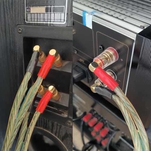 90 Degree Banana Plugs for Speaker Wire, Dual Screw, 4mm, 10-Pack - color: 4mm Speaker Banana Plugs