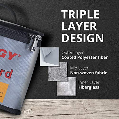 Tenergy Fire Retardant Lipo Zipper Bag for Charging and Storing Lipo Battery Packs, 8.5 x 6.5 x 5.7inch - size: 1x Large 8.5x6.5x5.7in