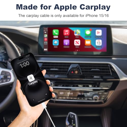 Car Carplay Cable for iPhone 17 16 15 Pro Max Air 6FT USB A to USB C Cable - color: White, size: 6FT