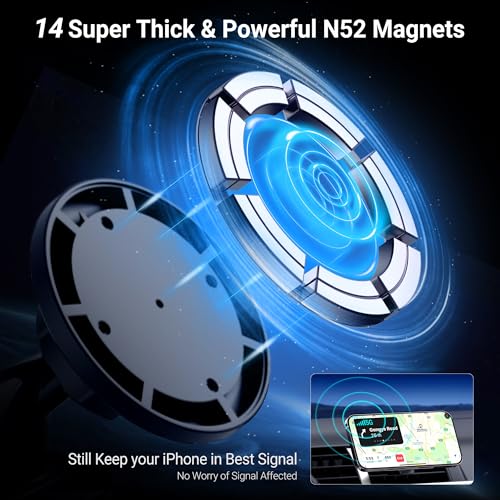 PROfezzion Car Windshield Magnetic Phone Mount Holder for MagSafe iPhones - style: Car Dash, Windshield or Vent