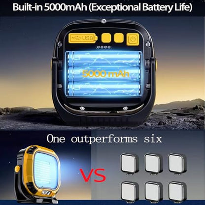 LED Work Light Rechargeable, 2500LM Waterproof Folding Portable Flood Lights with Magnetic and14 Light Modes,USB Emergency cob Work Light for Camping Car Repairing Emergency Job Site Lighting