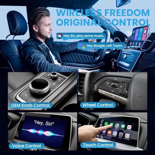 Nexustratix Wireless CarPlay Adapter for iPhone & Android, Plug and Play