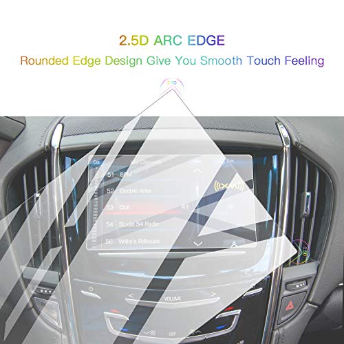 Screen Protector Foils for 2013-2019 Cadillac ATS SRX CUE infotainment interface 8In Navigation Display Tempered Glass 9H Hardness Anti Glare HD Clear LCD GPS Touch Screen Protective Film - color: 2013-2019 ATS SRX 8In