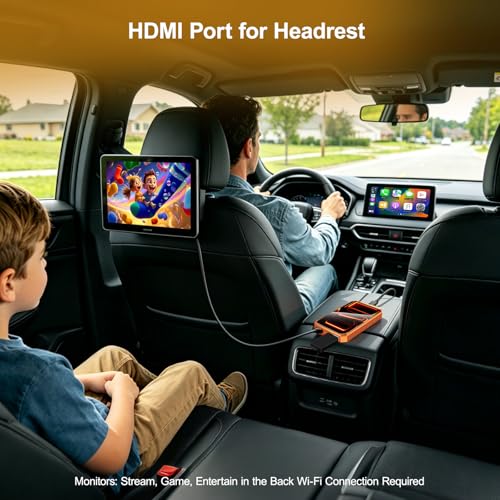 Wireless CarPlay Adapter Plug and Play for OEM Factory Cars, AI Magic Box Built-in Play Store Net-Flix YouTube TikTok & Screen Mirroring, HDMI USB-C Ports for Wireless CarPlay Converter