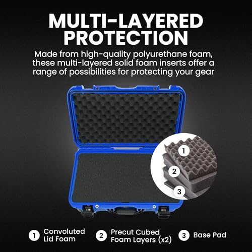 NANUK 935 Hard Case with Cubed Foam for Camera & Lenses – Waterproof Protective Equipment Case with Wheels, 22” x 14” x 9” – Dustproof and Impact Resistant, Carry-On Approved for Most Airlines – Blue - color: Blue, style: Cubed Foam