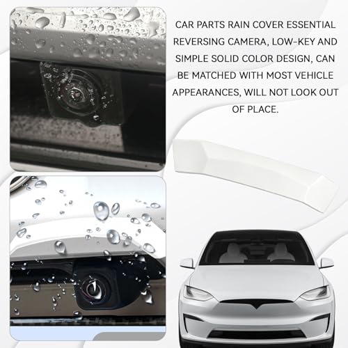 Upgraded Backup Camera Rain Shield for Cars, Silicone Rear View Covers, Wider Longer Design Blocks Water Drops, Clear Reverse Image Guard, Self Adhesive Vehicle Exterior Accessories (White) - color: White