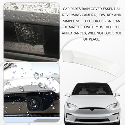 Upgraded Backup Camera Rain Shield for Cars, Silicone Rear View Covers, Wider Longer Design Blocks Water Drops, Clear Reverse Image Guard, Self Adhesive Vehicle Exterior Accessories (White) - color: White