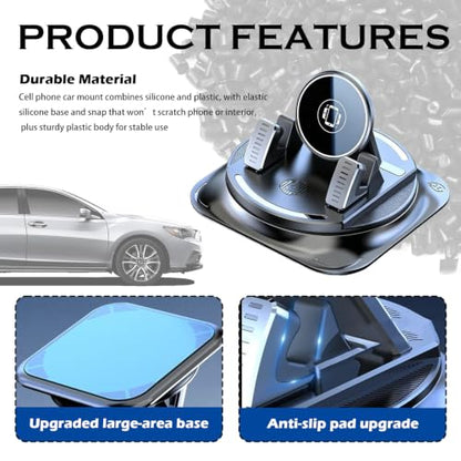 Car Dashboard Phone Holder 360° Rotatable,Portable Anti-Slip Car Phone Holder Horizontal & Vertical Place,Strong Self-Adhesive Dashboard Cell Phones Holders Cars Accessories - color: Circular Surface