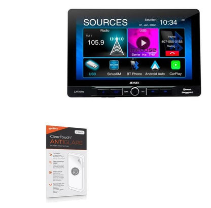 BoxWave Screen Protector Compatible with Jensen CAR110W (10.1 in) - ClearTouch Anti-Glare (2-Pack), Anti-Fingerprint Matte Film Skin