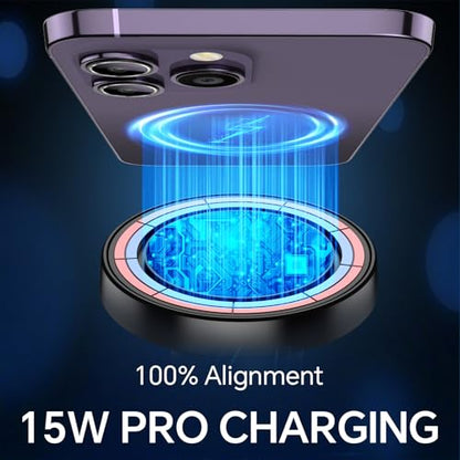 Coolpow 15W Magsafe Car Mount Charger Magnetic Phone Holders for Your Car - color: Gray