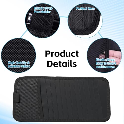 CD Visor Holder, Visor CD Holder 12 DVD Organizer, Elastic Strap