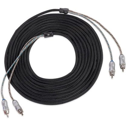 NVX® XIX25 16.4 ft (5 Meter) Oxygen Free Copper 2-Channel Double Twisted Pair X-Series Car Audio RCA Audio Interconnect Cable with Shielded Noise Reduction and Split-tip Silver-Plated Machined Ends - size: 2 Channel- 16 ft.