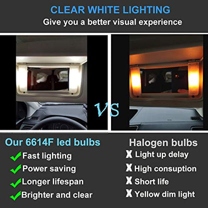 28mm 29mm Festoon LED Fuse Bulb, 9-SMD 6614F Sun Visor Vanity Mirror Light - size: 6PCS 29mm 9SMD