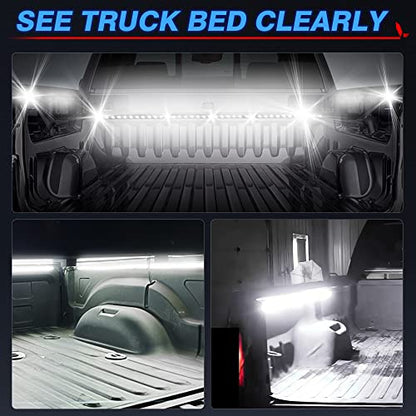 MICTUNING 3Pcs 60 Inch Truck Bed Lights - White Waterproof LED Light Strip with On-Off Switch Fuse Splitter Cable Compatible for Truck Jxxp Pickup RV SUV Vans Cargo Boats and More - size: 3Pcs 60" White