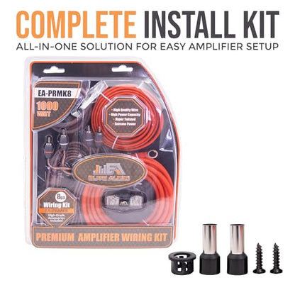 Elite Audio 8 Gauge Amplifier Wiring Kit, 1000W CCA Amp Install Kit – EA-PRMK8 - size: 8 Gauge (Single Amp)