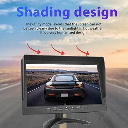 Hikity 10 Inch Small Monitor Screen Video Displays Quad Split HD Screen - size: 10 Inch+Car Charger