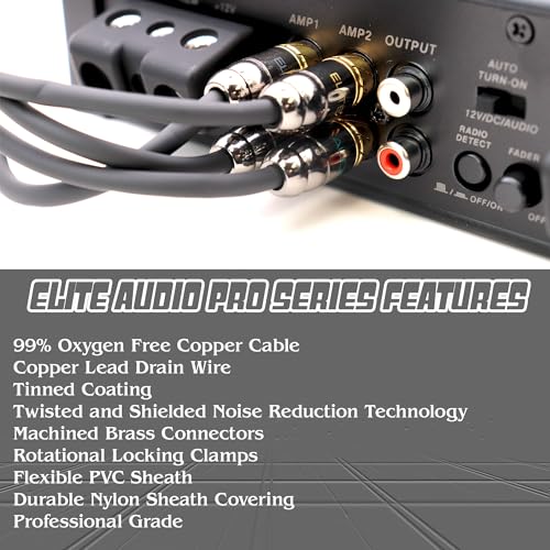 Elite Audio Pro Series 1.5 ft. 100% OFC Copper RCA Cable Y-Adapter - Single Male to Dual Female RCA - Enhanced Sound, Reduced Interference & Versatile Compatibility (Model: EA-PROY2F) (Pack of 2) - size: 1' (ft) (Pack of 2)