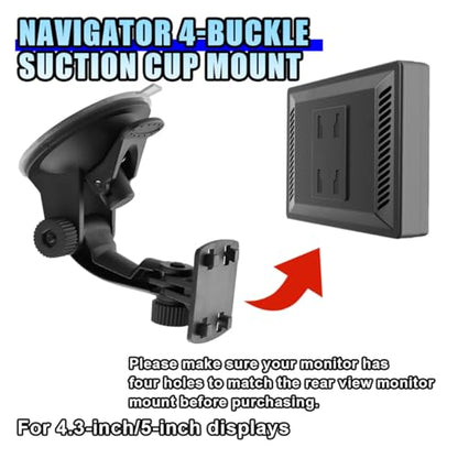 Windshield Mount for 4.3"/5" Backup Camera Display Monitor - Rear View Camera Screen Mounting Bracket with Suction Cup - Car Play Screen Reverse Cameras Monitor Mount for Cars (2PCS) - size: 2PCS