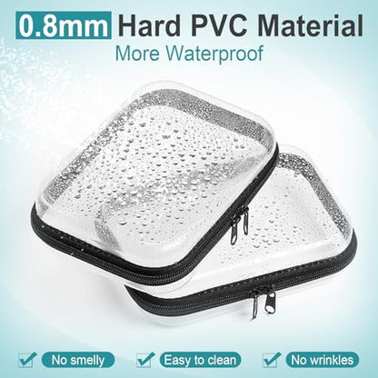 Sanwuta 6 Clear Hard Zipper Case, Black, 7.09 x 5.12 x 2 Inch - color: Black, size: 7.09 x 5.12 x 2 Inch