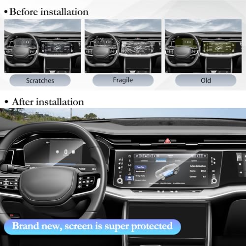 SKTU 4PCS for 2025 2026 Jeep Wagoneer S Screen Protector for 2025+ Jeep Wagoneer S (Limited/Launch Edition) 12.3-Inch Navigation & 10.25-Inch Dashboard Screen [Ultra Clear, Anti-Glare&Scratch] 2025 2026 Wagoneer S Accessories Nano Screen Protective Film -