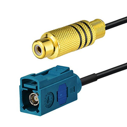 Superbat Fakra to RCA Adapter 6inch RCA Female to Blue Fakra Z Female Cable - color: Fakra Z female to RCA female
