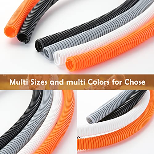 20FT 3/8in Wire Loom Split Tubing Auto Wire Conduit Flexible Cover, White - color: White, size: 20FT 3/8"
