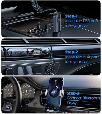 KAIY AUX Bluetooth Adapter for Car, 3.5mm Bluetooth Receiver