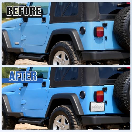 Nilight Rear License Plate Bracket for TJ 1997-2006 Replace #55174994 - color: Jeep Wrangler TJ 1997-2006