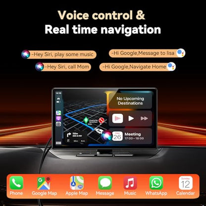 11.3" Wireless Carplay Screen for Car with N-etflix/YouTube/TikTok, Upgraded A-pple CarPlay & Android Auto Screen,Portable AI Magic Box with Backup Camera/Navigation/Voice Control,for All Vehicles