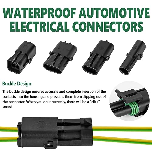 502Pcs 28 Kits Waterproof Automotive Electrical Connectors 1/2/3/4 Male&Female Pin 22-14AWG Wire Harness Spark Plug Connector Terminals Plug Kit Car - size: 28 Kits 22-14AWG 1/2/3/4 Pin