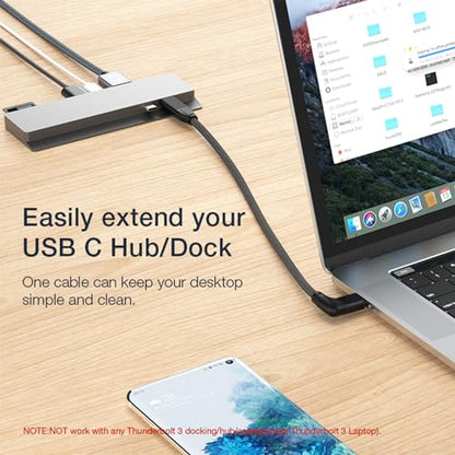 Right Angle USB C Extension Cable 1.6FT, USB-C 3.2 Male to Female Cable - color: BLACK, size: 1.6FT