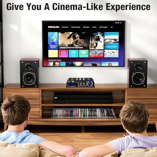 Facmogu 2.1CH Mini Bluetooth Amplifier, RMS 25Wx2+40W Subwoofer Output
