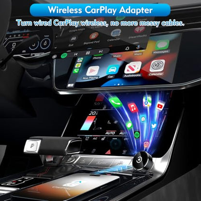 Wireless CarPlay Adapter, 2-in-1 Mini CarPlay & Android Auto Wireless Adapter, Plug & Play, Auto Connect, Car Accessories, Car Play Dongle Compatible with iPhone & Android - color: Black