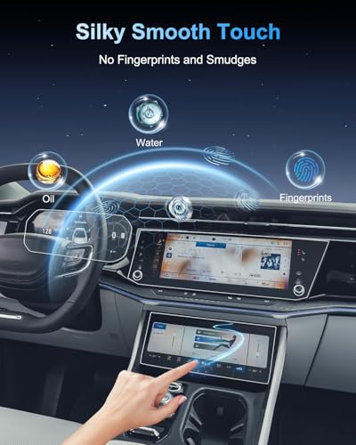 2026-2026 Wagoneer S For 2026 Jeep Wagoneer S (Limited/Launch Edition) 12.3 Inch Navi+12.3 Inch Dash+10.25"lower Touchscreen Screen Protector -(2PCS) 2026 Wagoneer S Accessories HD Transparent Protective Nano Film - color: Wagoneer S 2025-2026 12.3"Navi+1
