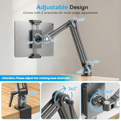 Portable Monitor Arm Mount Holder Screen Stand 18.5" 360° Rotating Base - size: up to 18.5"