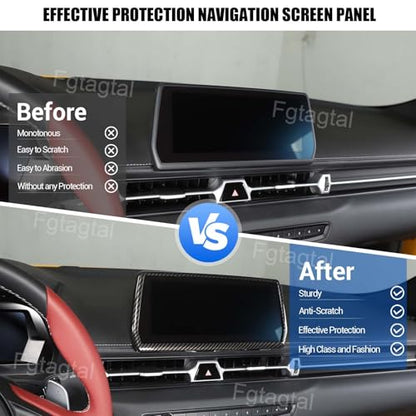 GPS Screen Frame Fit for Toyota Supra GR A90 A91 MK5 2019-2026 Car Navigation Screen Trim Cover, Center Display Frame Trim Cover Decoration (Carbon Fiber Pattern Black)