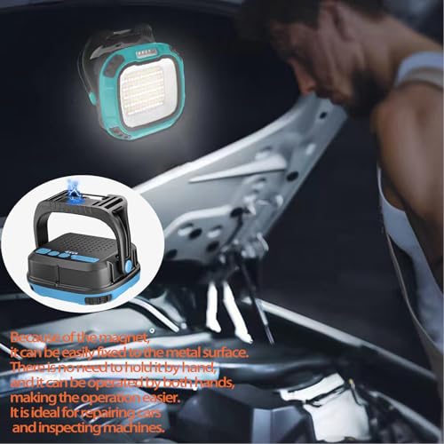 LED Work Light Rechargeable, 2500LM Waterproof Folding Portable Flood Lights with Magnetic and14 Light Modes,USB Emergency cob Work Light for Camping Car Repairing Emergency Job Site Lighting