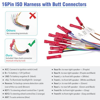 Radio Wiring Harness Kit 16Pin ISO Android Car Stereo Harness - style: 16Pin Android Radio Harness Kit