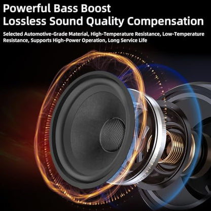 3.5-Inch Car Speaker Wool Fiber Cone+Fiberglass Sound Cap Full Frequency High Fidelity Audio 300W Peak Power 4 Ohms Professional High-End Stereo Surround Sound (2-Speakers) - color: Black 3.5Inch