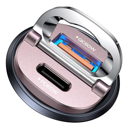 MRGLAS 125W USB C 차량용 충전기, USB C 차량용 충전기 어댑터 고속 충전 - color: 핑크