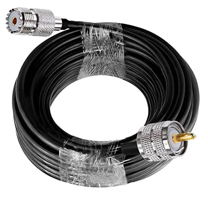 TUOLNK Coax Cable RG58 UHF Male to Female Extension Cable Low Loss CB Antenna PL-259 Jumper for CB Radio Ham Radio 32.8ft(10M) - size: 32.8ft