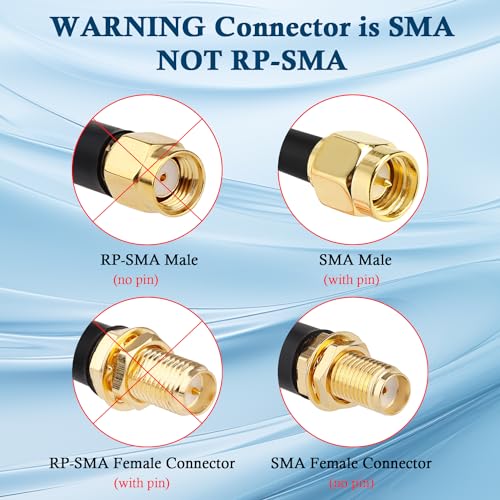 XRDS -RF SMA Cable 20FT, SMA Male to SMA Female Bulkhead RG316 SMA Extension Cable for 4G LTE Router Cellular SDR USB Dongle Receiver - size: 20 FT