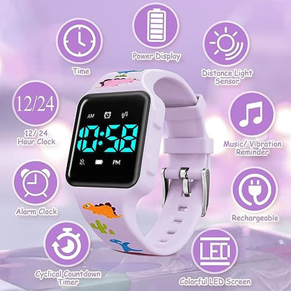 BEN NEVIS Potty Training Watch, Digital Toddler Watch with Countdown/Music/Alarm Clocks/Vibration Reminder and Waterproof, Remind Toddler to Go to The Toilet - color: 15-LightPurple-KL1