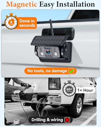 Magnetic Wireless Backup Camera for Truck: Strong Magnet, Portable - size: 5 Inch Monitor